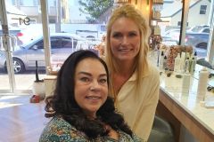 Our Queen of the Green Yvette getting hair and makeup done at Beauty and the Fox with Desley