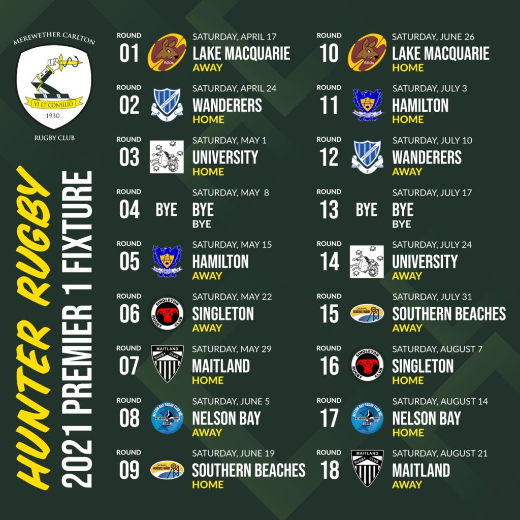 MCRC 2021 Fixtures